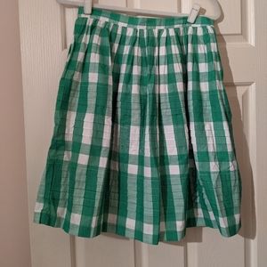 Tommy Hilfiger green and white plaid 100% cotton skirt size 4